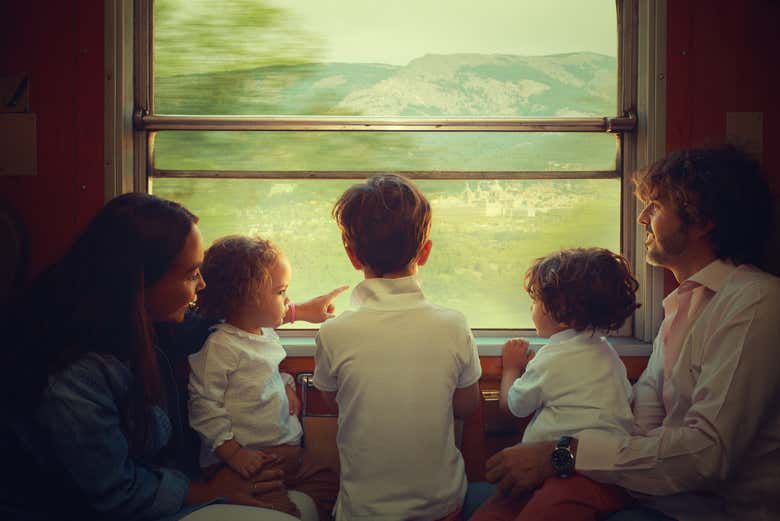 Osservando il panorama dal treno